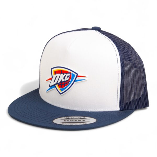 Oklahoma City Thunder 3D YP Snapback Flat Bill Trucker Hat- White/ Navy