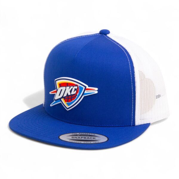 Oklahoma City Thunder 3D YP Snapback Flat Bill Trucker Hat- Royal/ White
