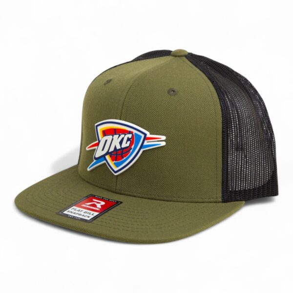 Oklahoma City Thunder 3D Wool Blend Flat Bill Hat- Loden/ Black