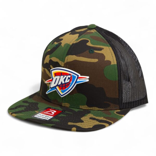 Oklahoma City Thunder 3D Wool Blend Flat Bill Hat- Army Camo/ Black