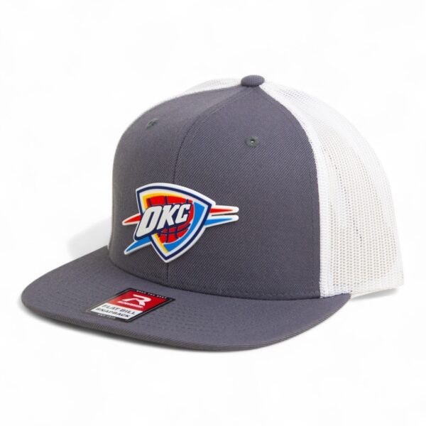 Oklahoma City Thunder 3D Wool Blend Flat Bill Hat- Charcoal/ White