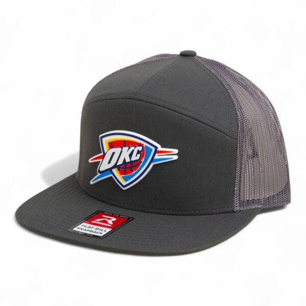 Oklahoma City Thunder 3D Snapback Seven-Panel Flat Bill Trucker Hat- Charcoal