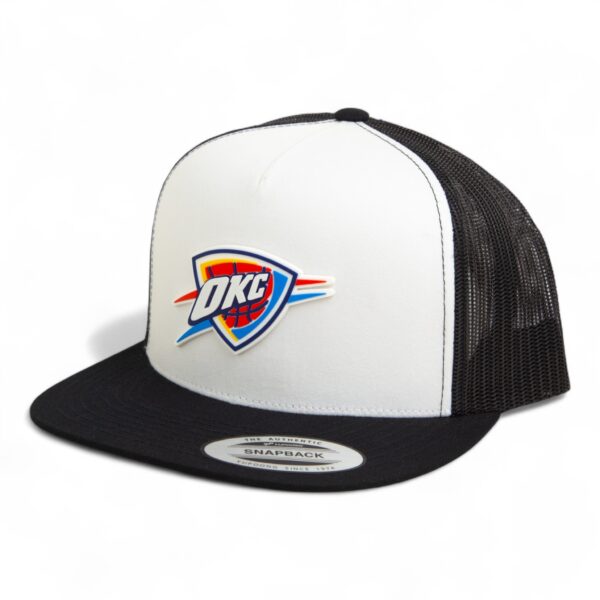 Oklahoma City Thunder 3D YP Snapback Flat Bill Trucker Hat- White/ Black