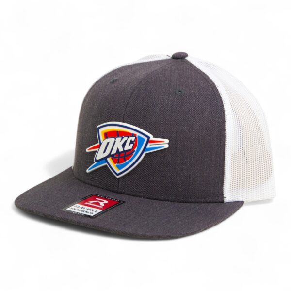 Oklahoma City Thunder 3D Wool Blend Flat Bill Hat- Heather Charcoal/ White