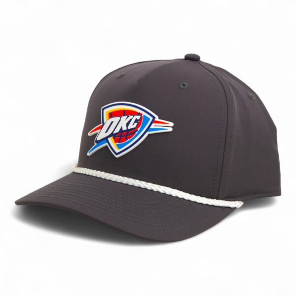 Oklahoma City Thunder 3D Five Panel Classic Rope Hat- Charcoal/ White