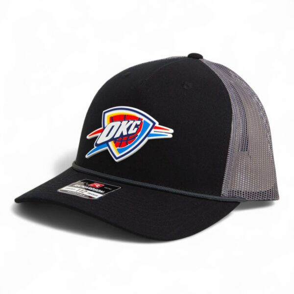 Oklahoma City Thunder Snapback Trucker Rope Hat- Black/ Charcoal