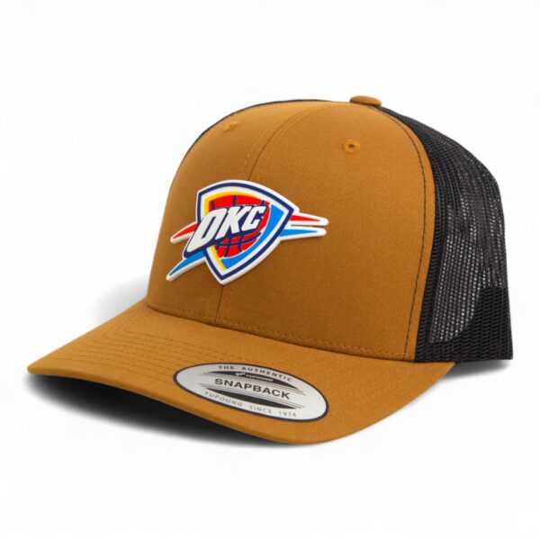 Oklahoma City Thunder 3D YP Snapback Trucker Hat- Caramel/ Black