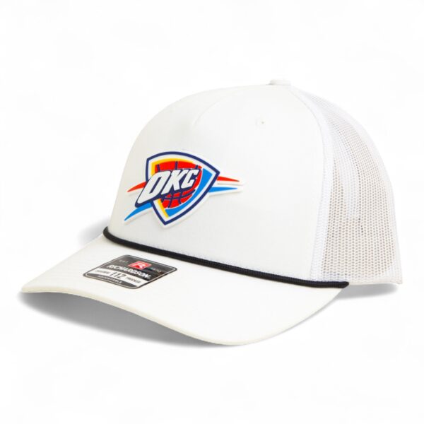 Oklahoma City Thunder Snapback Trucker Rope Hat- White/ Black