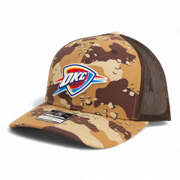 Oklahoma City Thunder Snapback Trucker Hat- Desert Camo/ Brown