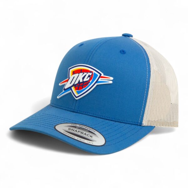 Oklahoma City Thunder 3D YP Snapback Trucker Hat- Steel Blue/ Silver