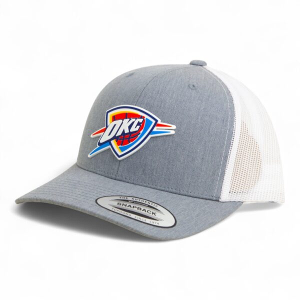 Oklahoma City Thunder 3D YP Snapback Trucker Hat- Heather Grey/ White