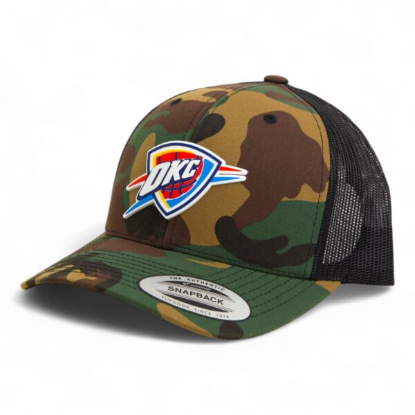 Oklahoma City Thunder 3D YP Snapback Trucker Hat- Army Camo/ Black