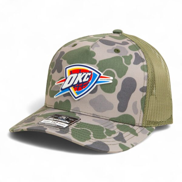 Oklahoma City Thunder Snapback Trucker Hat- Marsh Duck Camo/ Loden