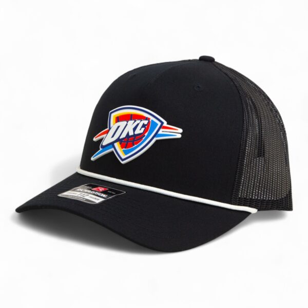 Oklahoma City Thunder Snapback Trucker Rope Hat- Black/ White
