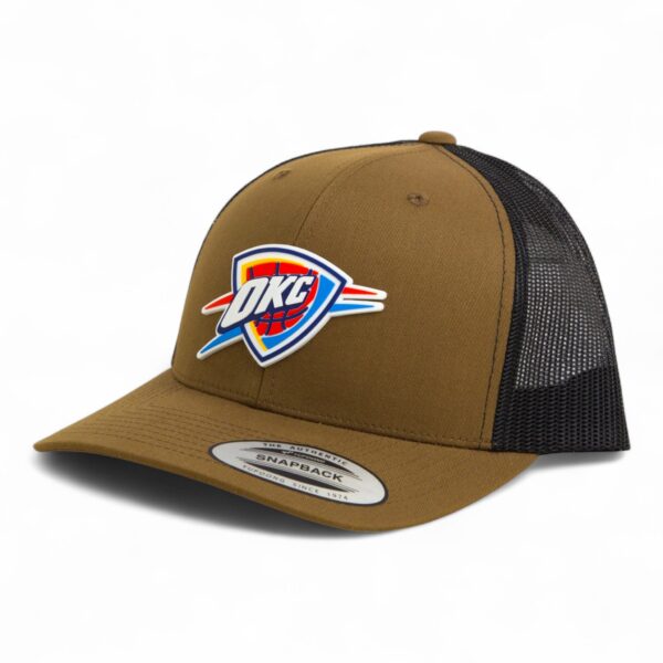 Oklahoma City Thunder 3D YP Snapback Trucker Hat- Coyote/ Black