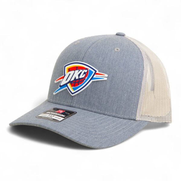 Oklahoma City Thunder Snapback Trucker Hat- Heather Grey/ Light Grey