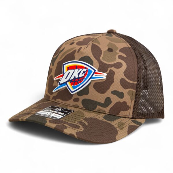 Oklahoma City Thunder Snapback Trucker Hat- Bark Duck Camo/ Brown