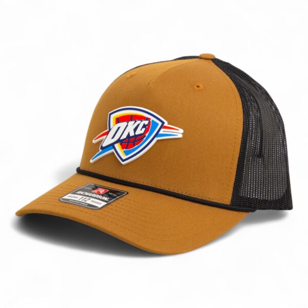 Oklahoma City Thunder Snapback Trucker Rope Hat- Caramel/ Black