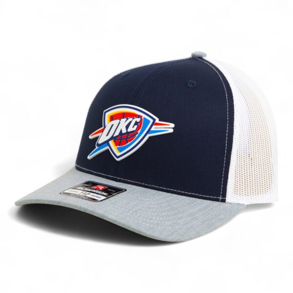 Oklahoma City Thunder Snapback Trucker Hat- Navy/ White/ Heather Grey