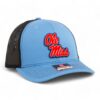 Ole Miss Rebels 3D Snapback Trucker Hat- Columbia Blue/ Black