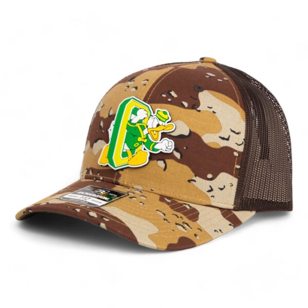Oregon Ducks Retro 3D Snapback Trucker Hat- Desert Camo/ Brown