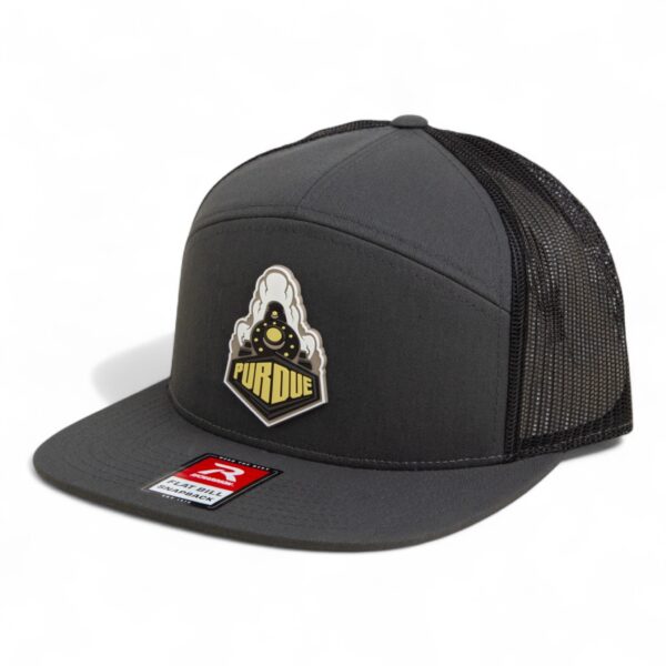 Purdue Boilermaker Special 3D Snapback Seven-Panel Flat Bill Trucker Hat- Charcoal/ Black