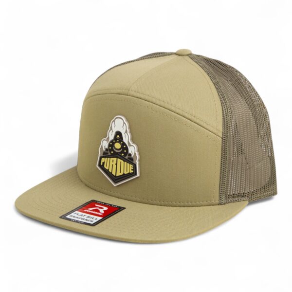 Purdue Boilermaker Special 3D Snapback Seven-Panel Flat Bill Trucker Hat- Pale Loden