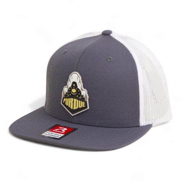 Purdue Boilermaker Special 3D Wool Blend Flat Bill Hat- Charcoal/ White