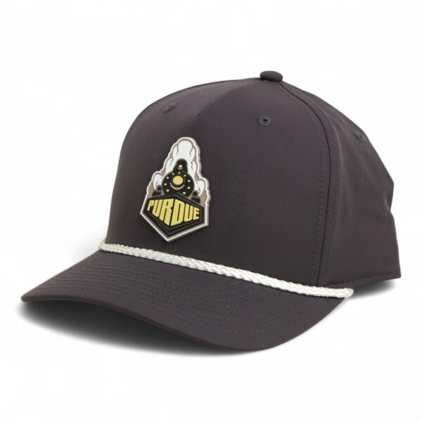 Purdue Boilermaker Special 3D Five Panel Classic Rope Hat- Charcoal/ White