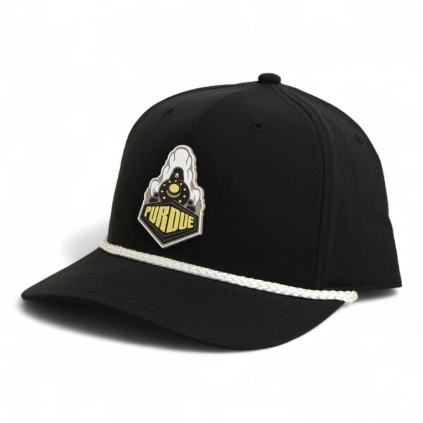 Purdue Boilermaker Special 3D Five Panel Classic Rope Hat- Black/ White