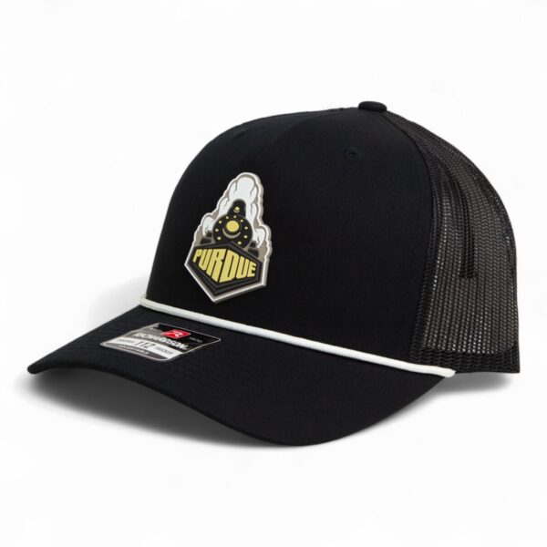 Purdue Boilermaker Special 3D Snapback Trucker Rope Hat- Black/ White