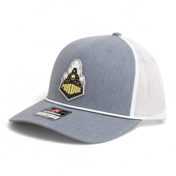 Purdue Boilermaker Special 3D Snapback Trucker Rope Hat- Heather Grey/ White