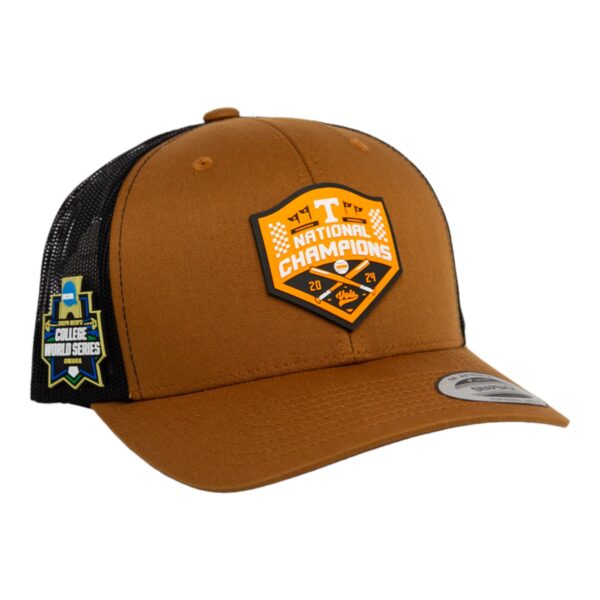 Tennessee Volunteers 2024 NCAA Men's College World Series Champions 3D YP Snapback Trucker Hat- Carmel/ Black