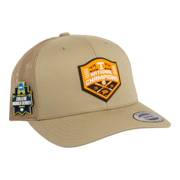 Tennessee Volunteers 2024 NCAA Men's College World Series Champions 3D YP Snapback Trucker Hat- Tan
