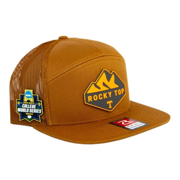 Tennessee Volunteers 2024 Men's College World Series 3D Snapback Seven-Panel Flat Bill Trucker Hat- Carmel