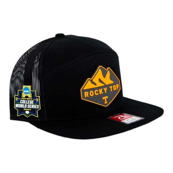 Tennessee Volunteers 2024 Men's College World Series 3D Snapback Seven-Panel Flat Bill Trucker Hat- Black