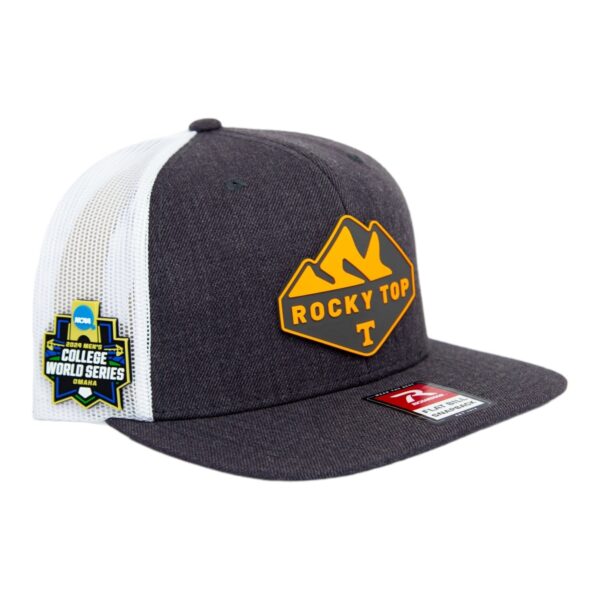 Tennessee Volunteers 2024 Men's College World Series 3D Wool Blend Flat Bill Hat- Heather Charcoal/ White