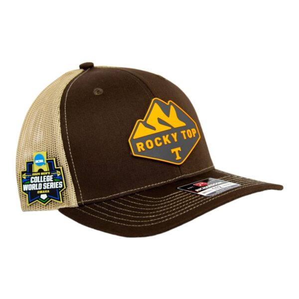 Tennessee Volunteers 2024 Men's College World Series 3D Snapback Trucker Hat- Brown/ Tan