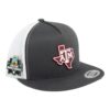 Texas A&M Aggies 2024 Men's College World Series 3D YP Snapback Flat Bill Trucker Hat- Charcoal/ White