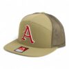 Arkansas Razorbacks Baseball Script A 3D Snapback Seven-Panel Flat Bill Trucker Hat- Pale Loden