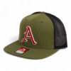 Arkansas Razorbacks Baseball Script A 3D Wool Blend Flat Bill Hat- Loden/ Black