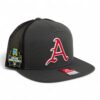 Arkansas Razorbacks Baseball Script A 2025 College World Series 3D Snapback Seven-Panel Flat Bill Trucker Hat- Charcoal/ Black