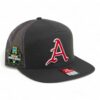 Arkansas Razorbacks Baseball Script A 2025 College World Series 3D Snapback Seven-Panel Flat Bill Trucker Hat- Charcoal