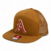 Arkansas Razorbacks Baseball Script A 3D Snapback Seven-Panel Flat Bill Trucker Hat- Caramel