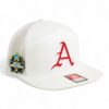 Arkansas Razorbacks Baseball Script A 2025 College World Series 3D Snapback Seven-Panel Flat Bill Trucker Hat- White
