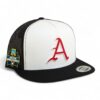 Arkansas Razorbacks Baseball Script A 2025 College World Series 3D YP Snapback Flat Bill Trucker Hat- White/ Black