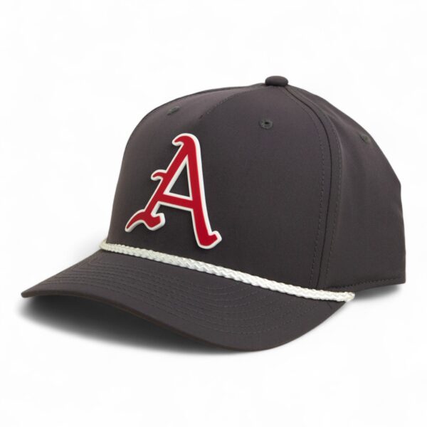 Arkansas Razorbacks Baseball Script A 3D Five Panel Classic Rope Hat- Charcoal/ White
