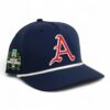 Arkansas Razorbacks Baseball Script A 2025 College World Series 3D Five Panel Classic Rope Hat- Navy/ White
