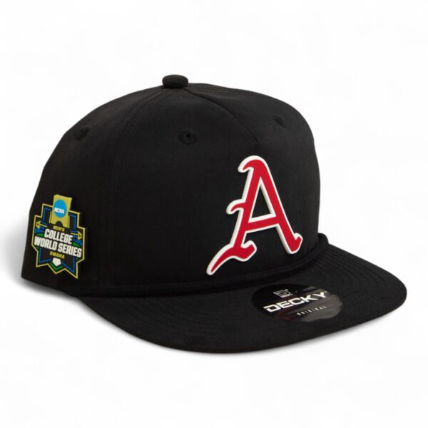 Arkansas Razorbacks Baseball Script A 2025 College World Series 3D Classic Rope Hat- Black