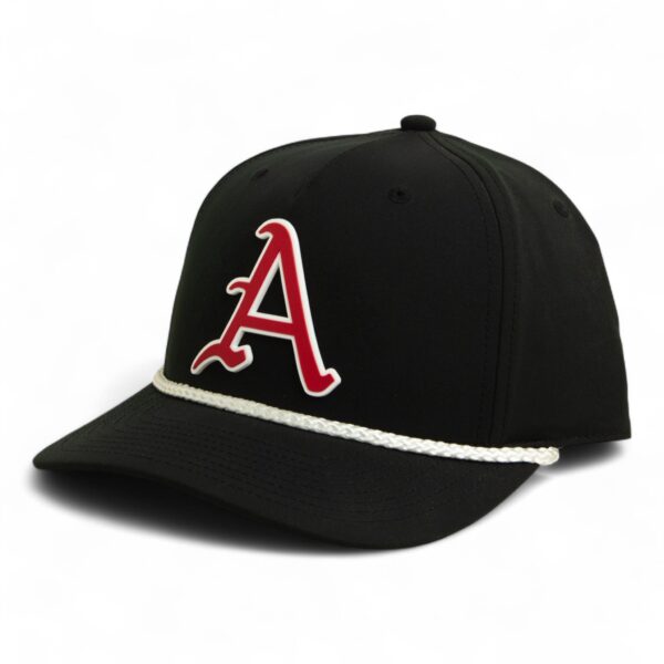 Arkansas Razorbacks Baseball Script A 3D Five Panel Classic Rope Hat- Black/ White